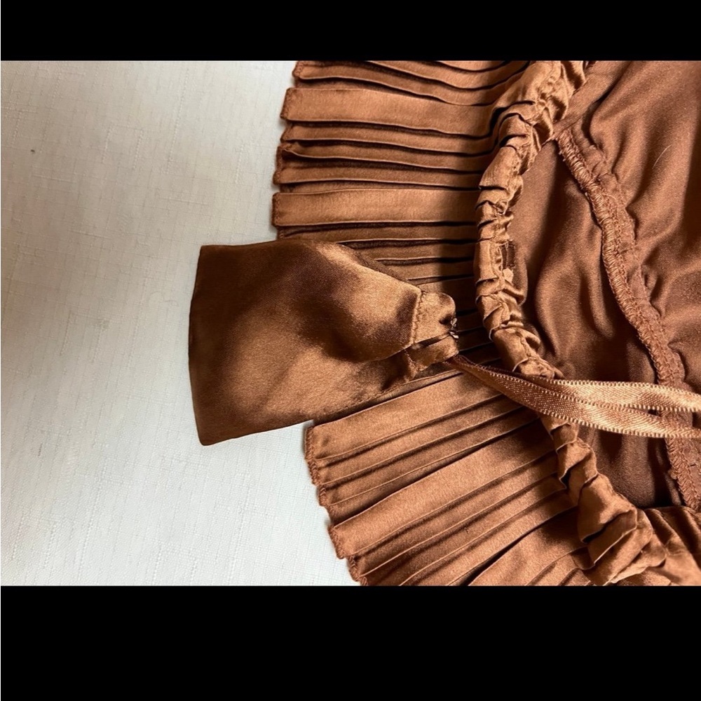 NWT By Anthropologie XXS Off Shoulder Plissé Ruffled Crop Top - Picture 4 of 10